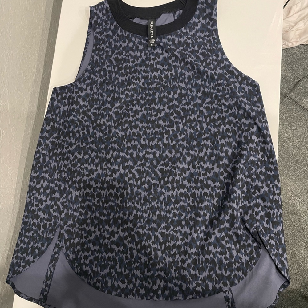Blue and black print Athleta tank top